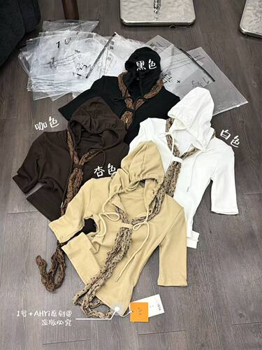 十三行26秋新款时尚百搭修身显瘦连帽中袖T恤上衣打底衫女送丝巾