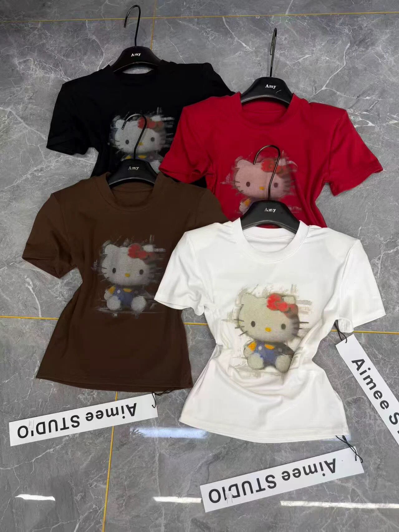 2026春季新款韩版卡通印花短袖t恤女修身显瘦百搭打底衫上衣女