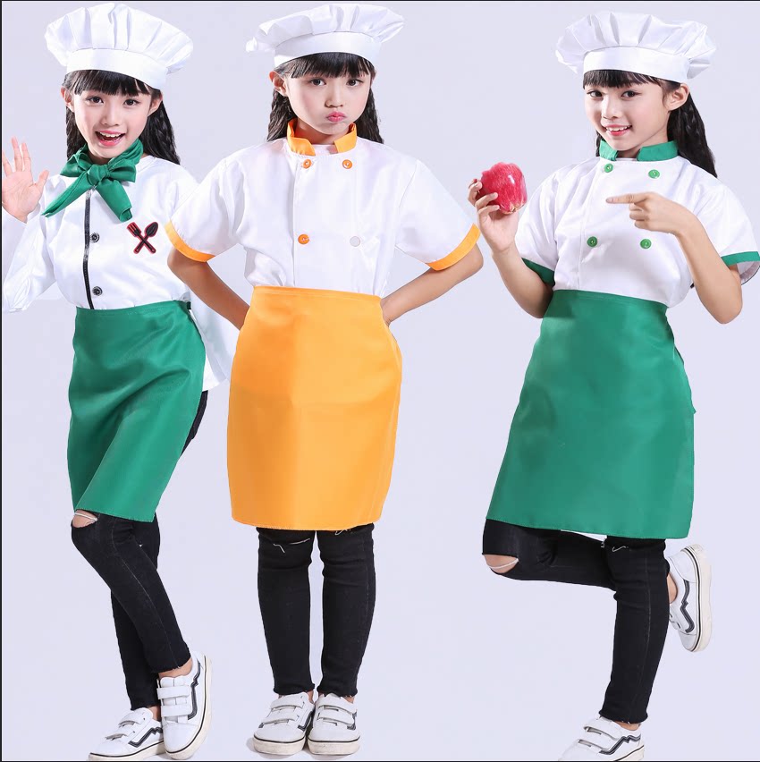 儿童厨师服幼儿演出服小孩游戏职业服装表演少儿小厨师扮演服