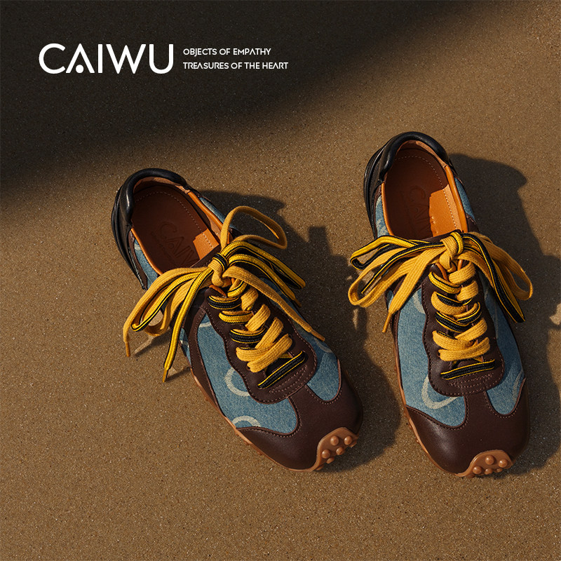 【彩物】摩卡黑加仑 德训鞋2025新款真皮平底方头运动休闲鞋女,女鞋,德训鞋,淘宝优惠券,粉丝福利购,淘宝优惠卷