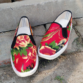 包邮 老北京布鞋 千层底东北大花透气步鞋 春秋男女款 平底驾车单鞋