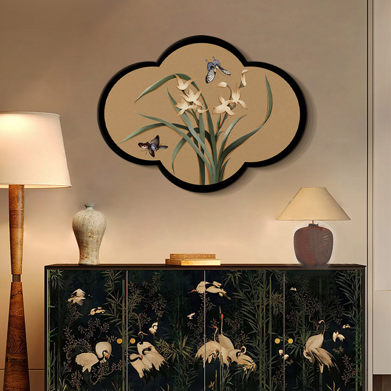 高级感宋代美学挂画梅兰竹菊餐厅卧室复古壁画中古风客厅装饰画