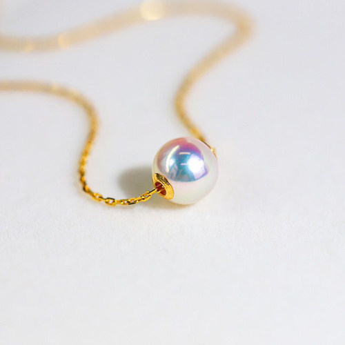 18k金路路通珍珠项链海水akoya