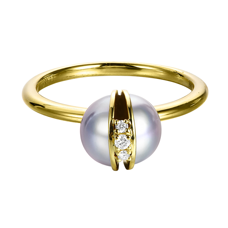 家同款切割18k黄金半球海水珍珠