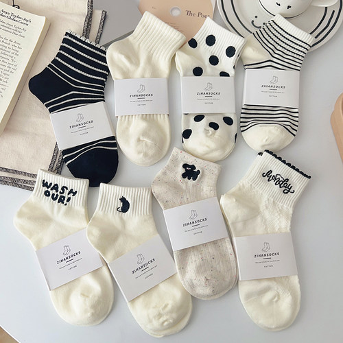 袜子女夏季日系条纹短袜