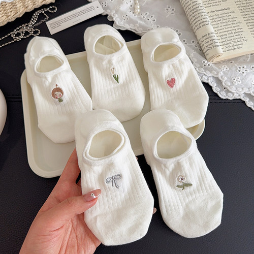 夏季薄款隐形不掉跟船袜女