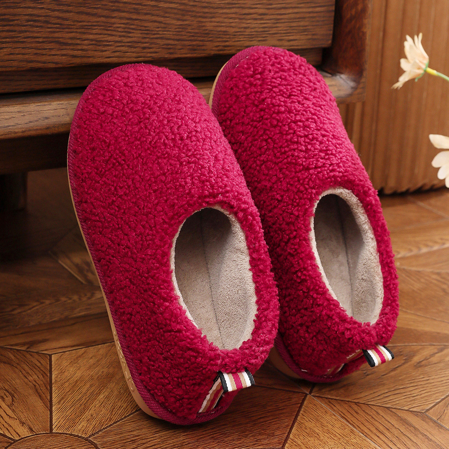 秋冬情侣款厚底保暖棉鞋