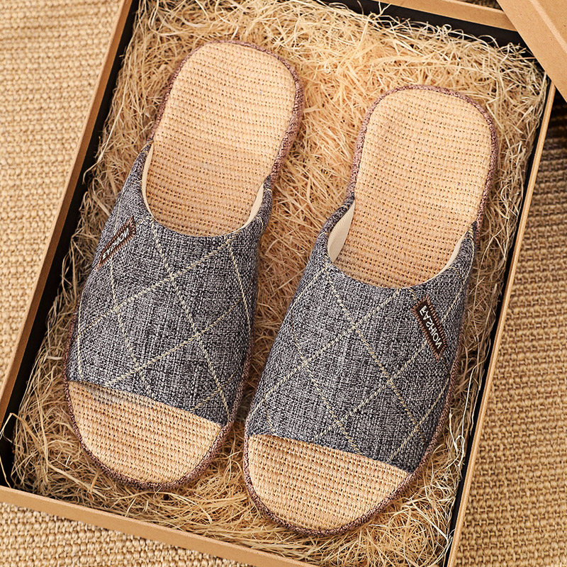 防滑牛筋底亚麻拖鞋夏季男女家用室内情侣透气吸汗耐磨地板凉拖鞋,居家布艺,居家亚麻拖鞋,淘宝优惠券,粉丝福利购,淘宝优惠卷