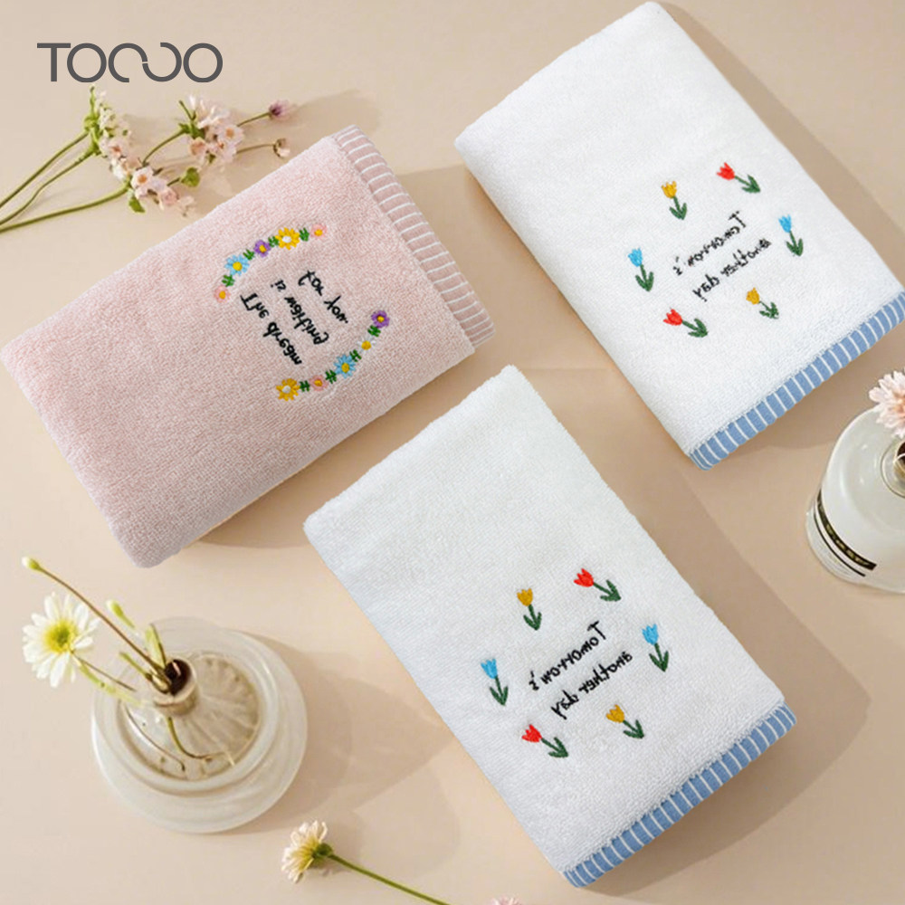 全棉刺绣面巾家用吸水纯棉宝宝