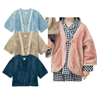 儿童珊瑚绒睡袍秋冬保暖法兰长绒加厚长袖家居服浴袍宝宝睡衣冬季