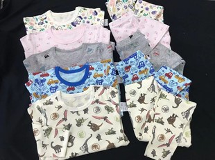 90-160无骨纯棉儿童套装薄款春秋冬男女童睡衣长袖秋衣长裤家居服