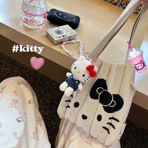 hellokitty褶皱包三丽鸥手提包