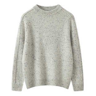 JadeCloset点子纱洋气儿童圆领插肩加厚宽松设计感套头羊绒打底衫