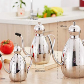 304不锈钢家用欧式 鼓锥型防漏细嘴油壶酒醋瓶 铁板烧长嘴餐厅油壶