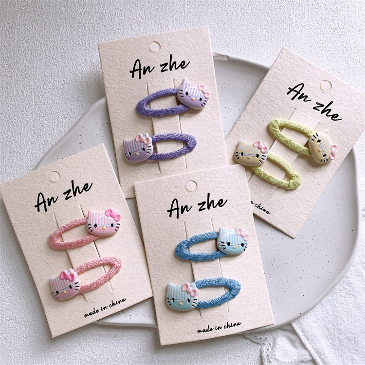 新款儿童可爱卡通小猫咪发夹甜美女童侧边刘海夹宝宝碎发BB夹发卡