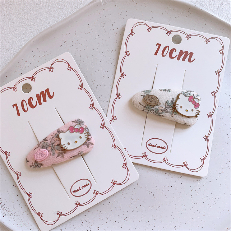 可爱儿童卡通小猫发夹女童清新碎花侧边刘海夹学生碎发BB夹子发卡