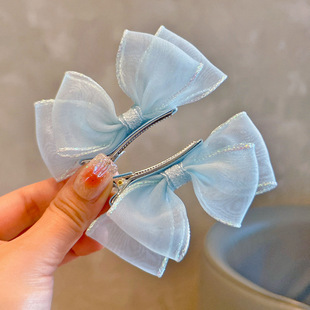 25年春款 网红小清新超仙蝴蝶结儿童立体对夹网红女童发饰头饰 韩版