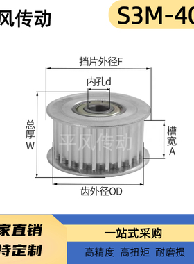 同步轮S3M40齿 涨紧轮 槽宽11/17调节导向轮惰轮AFTHW40S3M