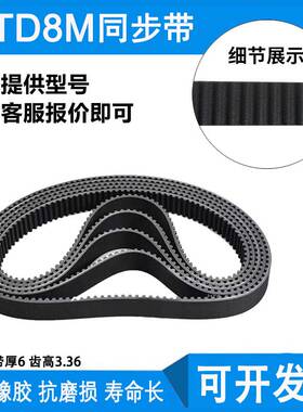 HTD8M橡胶同步带 8M1056 8M1064 8M1072 8M1080 齿距8MM 环形皮带