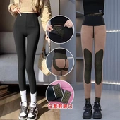 外穿打底裤 拉链排扣收腹瑜伽裤 加绒加厚高腰弹力鲨鱼裤 女秋冬新款