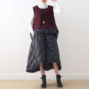 文艺复古加厚夹棉保暖文艺女装 套装 宽松大码 棉裤 棉衣阔腿裤 秋冬季