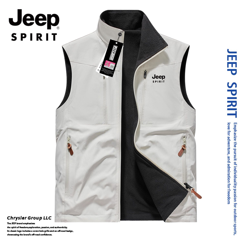 JEP吉普加绒男士双面坎肩