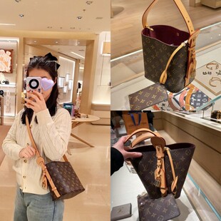 中检发货LV/女包新款 All in BB老花水桶包单肩斜跨手提包