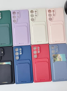 适用三星j730手机壳jump3带插卡槽m12m10s背夹j4+ j6plus j7prime F52F62F42F22F12卡套M55M54M34M52M51M40S