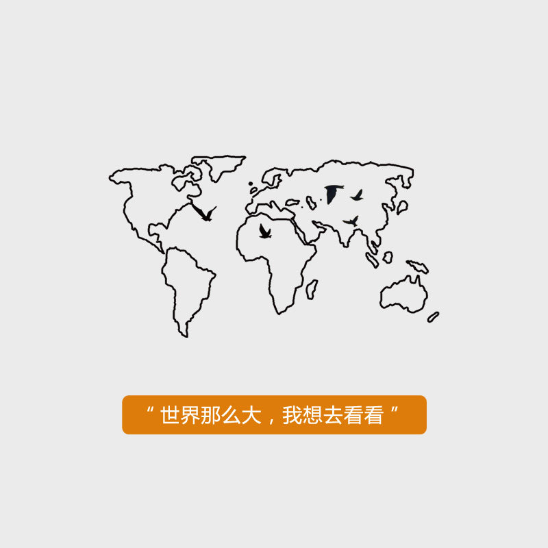玩味|世界那么大|世界地图锁骨纹身贴防水持久创意情侣纹身贴男女