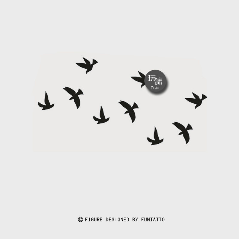 【玩味】|向往|迁徙的飞鸟防水纹身贴男女黑色飞鸟纹身贴持久防水|msdalam kategori Alat solek/minyak wangi/kecantikan, lukisan badan - dari Buy2taobao.com untuk memberikan perkhidmatan ejen Taobao profesional membeli