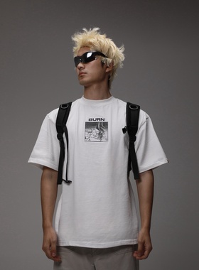 JohariWindow审判庭Burn白色夏季宽松短袖T恤无性别男Oversize