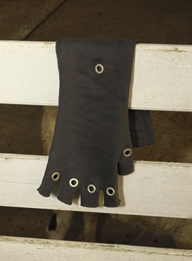 JohariWindow 废土黑色未来感打孔小众设计配饰长款半指手套