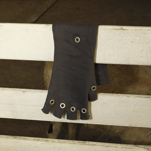 JohariWindow 废土黑色未来感打孔小众设计配饰长款半指手套