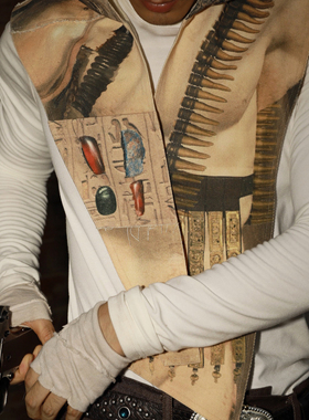 JohariWindow 末世废土古埃及拼贴原创设计带帽磁吸扣披肩