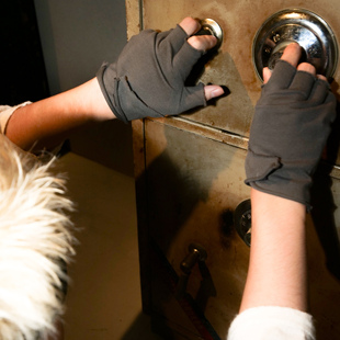 JohariWindow秋季原创设计露指手套灰色纯棉