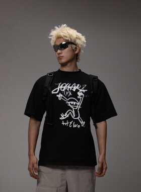 JohariWindow审判庭黑色夏季宽松短袖T恤圆领无性别男Oversize