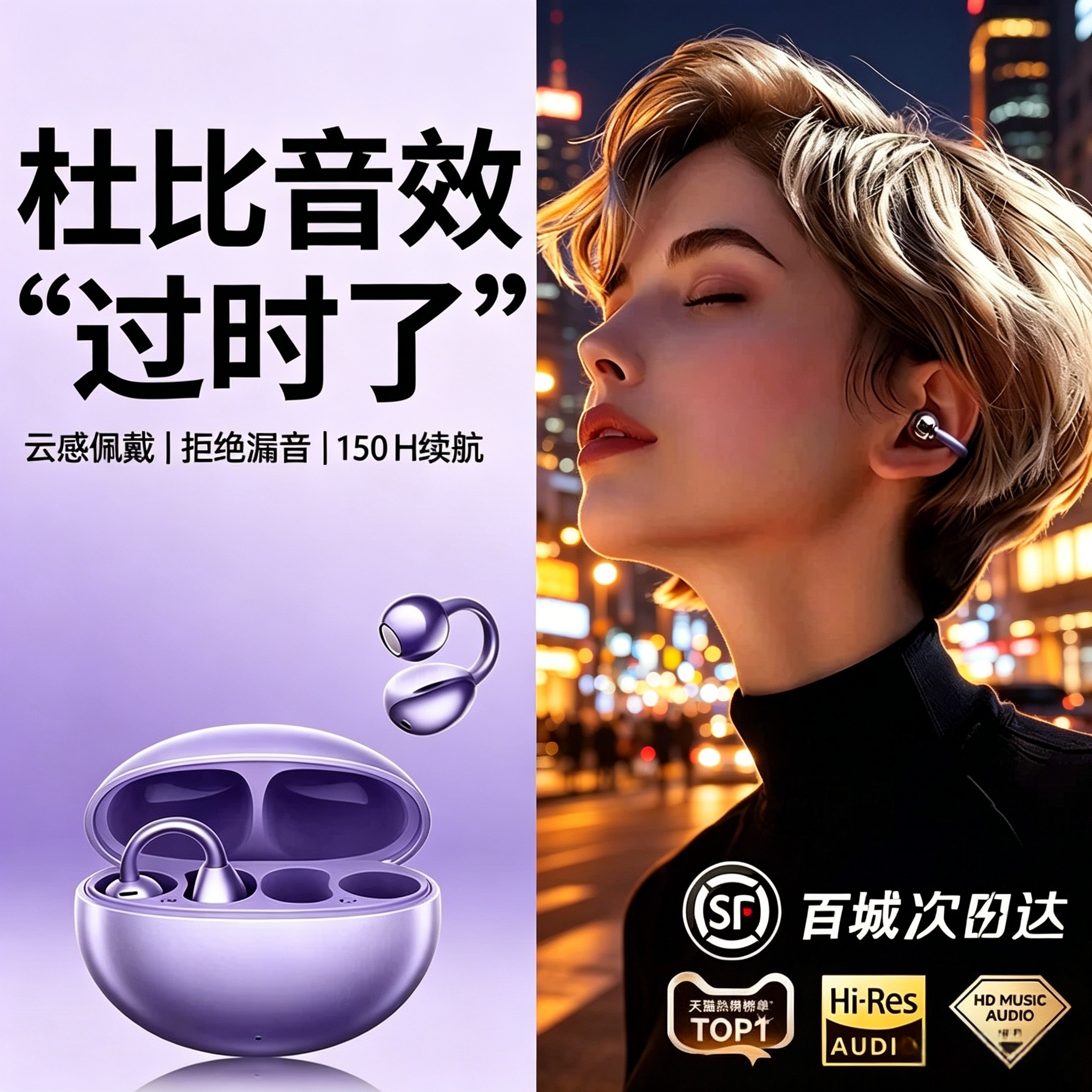 蓝牙耳机入耳式耳夹式2026年新款降噪运动双耳超长续航高音质正品