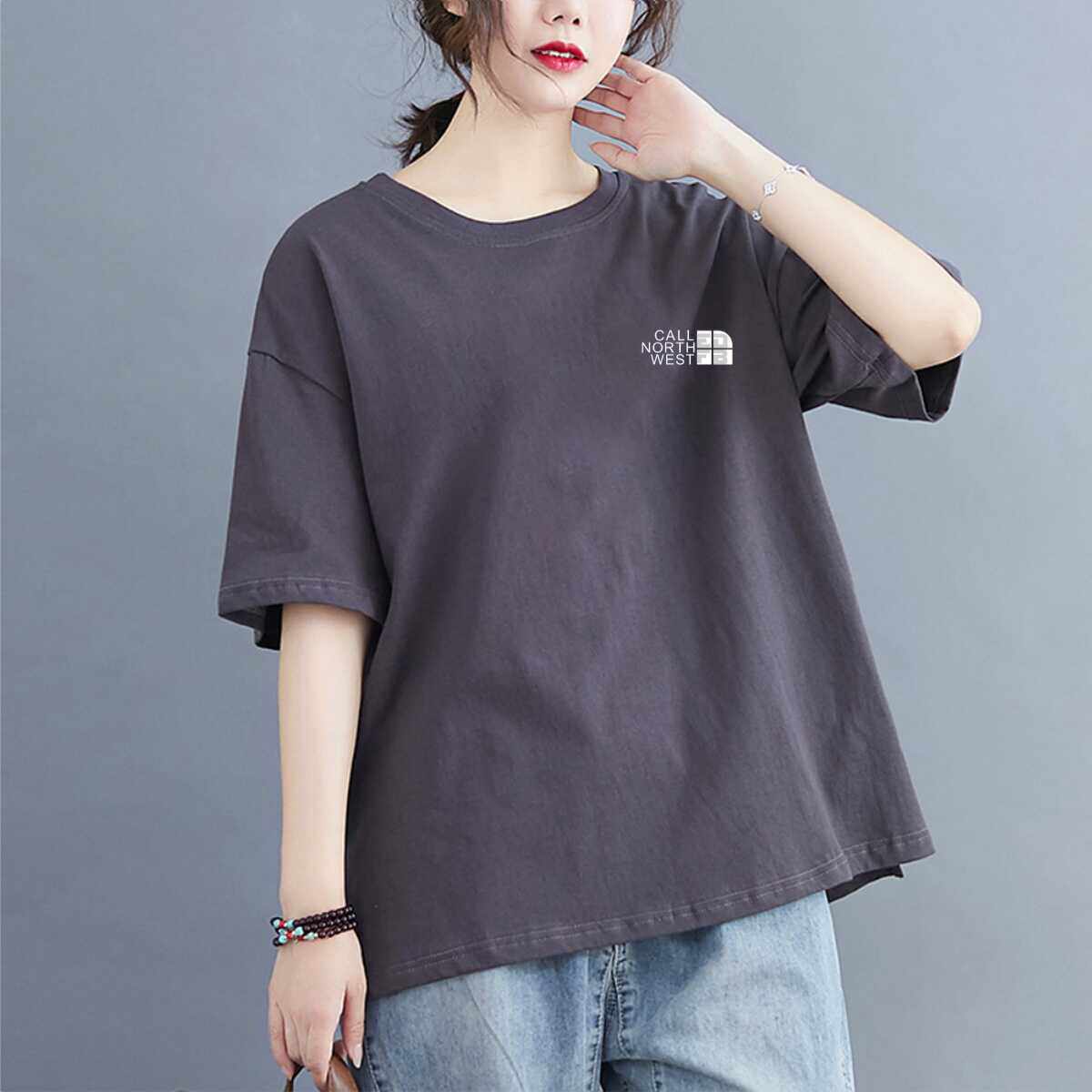外贸出口品牌捡漏断码女纯棉印花短袖t恤夏季简约圆领半袖上衣潮