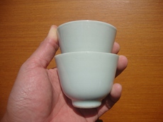 Изделие из керамики 明清老茶杯清代景德镇白釉薄胎二缸大杯一对两只一杯全品一杯一冲