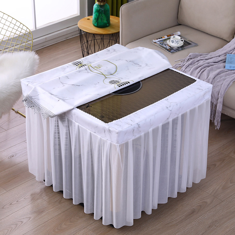 垂纱两件套皮桌面防水防油防烫免洗正长方形茶几电烤炉烤火罩薄款,居家布艺,烤火罩,淘宝优惠券,粉丝福利购,淘宝优惠卷