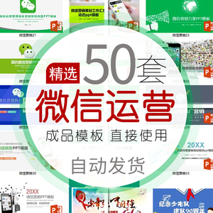 微信运营PPT模板企业个人公众号营销策划方案活动技巧微商推广PPT