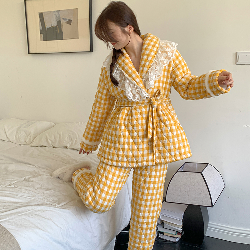 pinkgrape法兰绒可外穿睡衣加厚