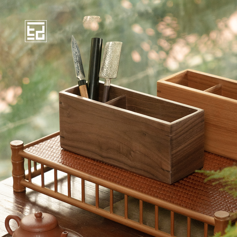 一纪纯实木茶道六君子收纳