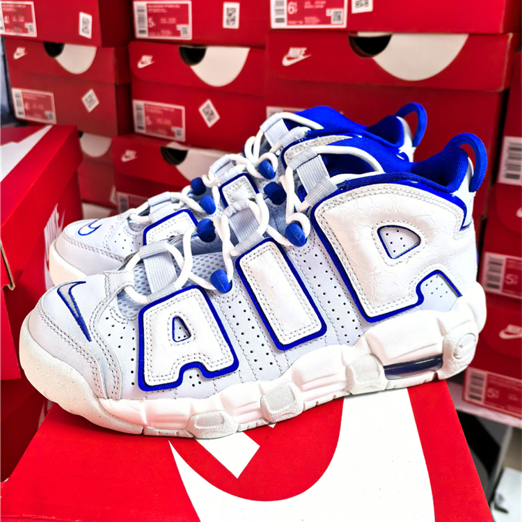 NIKE耐克UPTEMPO男女白灰皮蓬大AIR复古休闲鞋FN4857-100