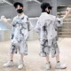 2026新款 休闲套装 男孩中大童短袖 衬衫 迷彩两件套 男童夏季 夏季 薄款
