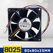 台达8025大风量4线PWM温控机箱风扇高速12V0.51A8CM 厘米AFB0812S
