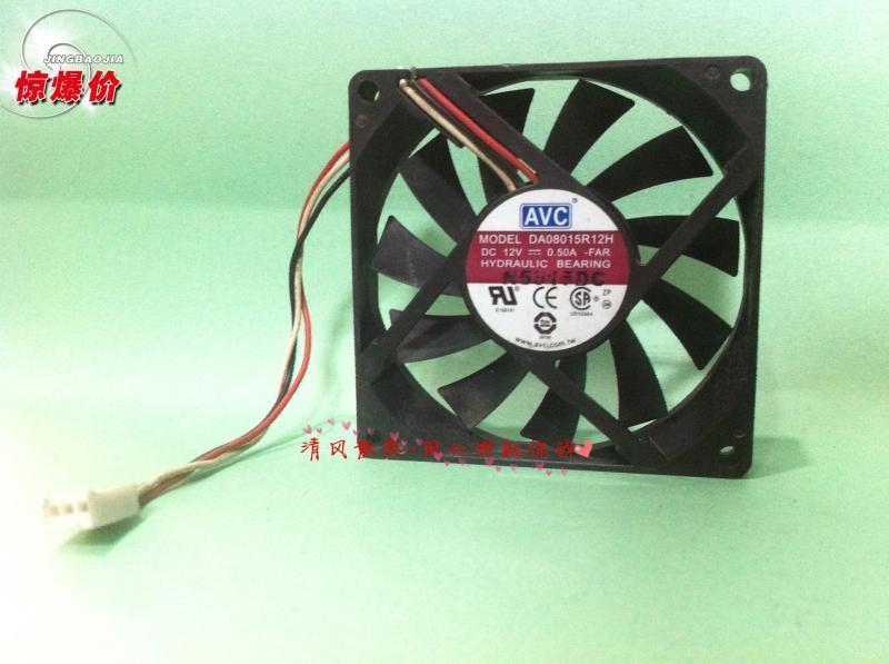 AVC 8015 8厘米12V大风量0.5A DA08015R12HL 3线 CPU机箱电源风扇