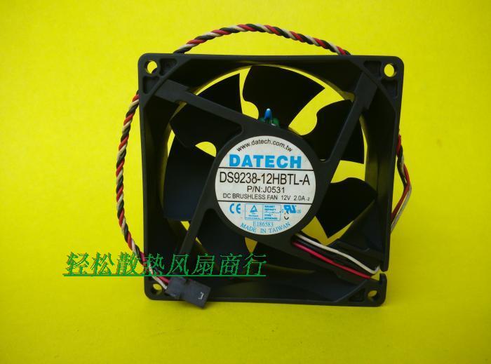 DATECH 9238 温控服务器风扇 9CM 12V 2.0A DS9238-12HBTL-A 3线