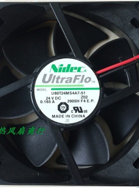 原装NIDEC正品24V 0.165A 变频器8CM厘米8025风扇U80T24MS4A7-51