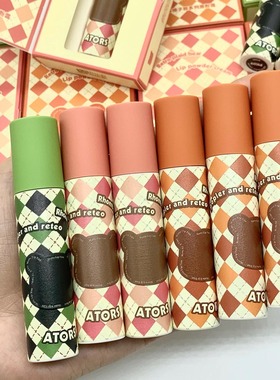 ators复古格子熊唇粉霜哑光雾面丝绒秋冬显白小众品牌平价唇釉